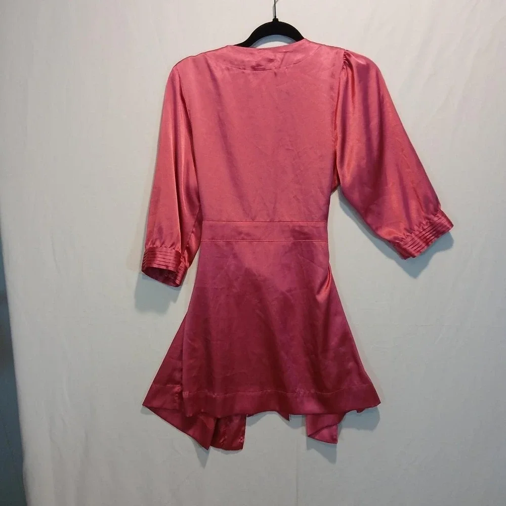 Victoria's Secret S Satin Robe 3/4 sleeve attached waist tie y2k luxury cozy
